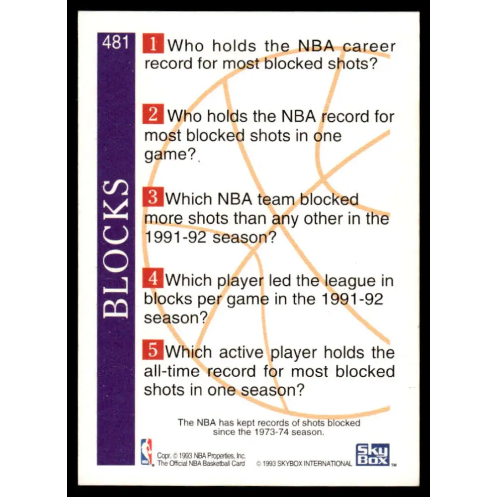 1992 Hoops #481 David Robinson NM/MT San Antonio Spurs Basketball Card Image 2