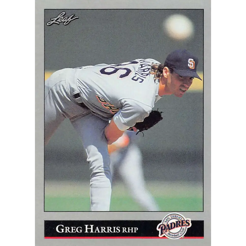 1992 Leaf #10 Greg Harris NM-MT San Diego Padres Baseball Card Image 1