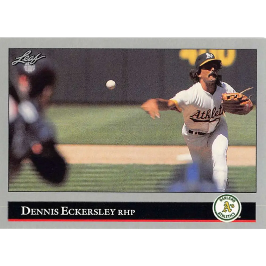 1992 Leaf #100 Dennis Eckersley NM-MT Oakland Athletics Baseball Card Image 1