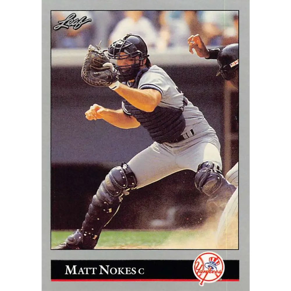 1992 Leaf #102 Matt Nokes NM-MT New York Yankees Baseball Card Image 1