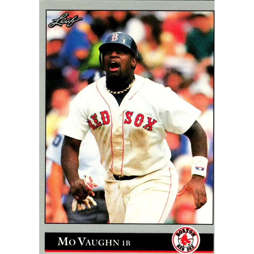 1992 Leaf #103 Mo Vaughn NM-MT Boston Red Sox Baseball Card Image 1