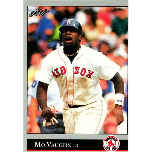 1992 Leaf #103 Mo Vaughn NM-MT Boston Red Sox Baseball Card Image 1