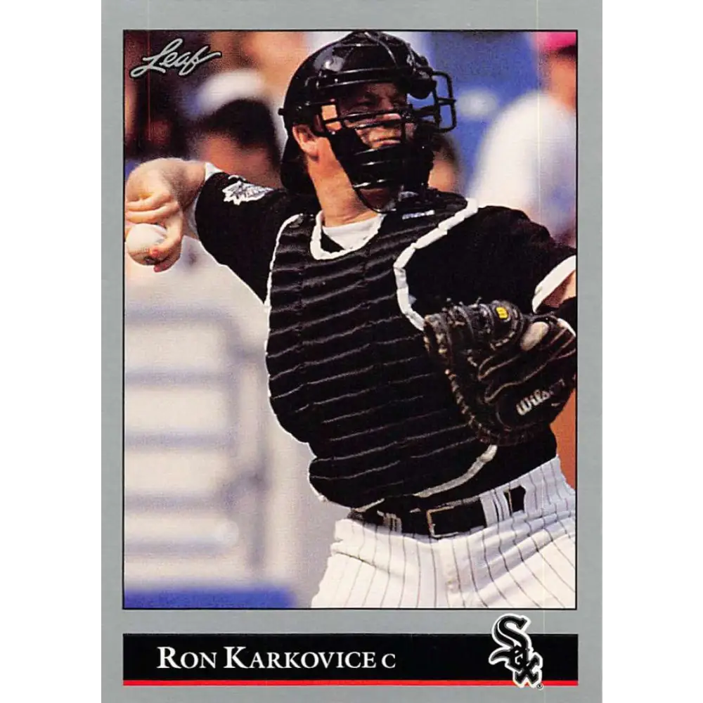 1992 Leaf #105 Ron Karkovice NM-MT Chicago White Sox Baseball Card Image 1
