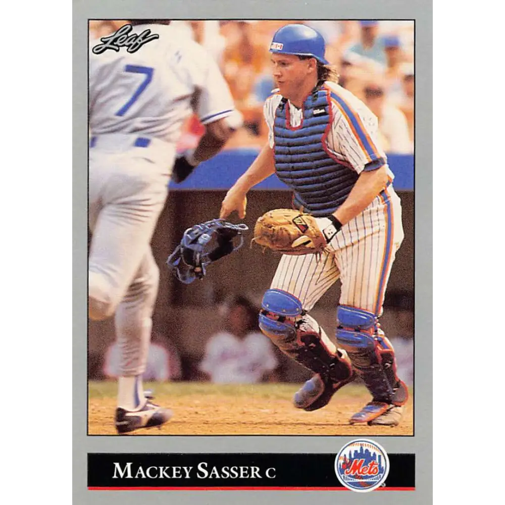 1992 Leaf #108 Mackey Sasser NM-MT New York Mets Baseball Card Image 1