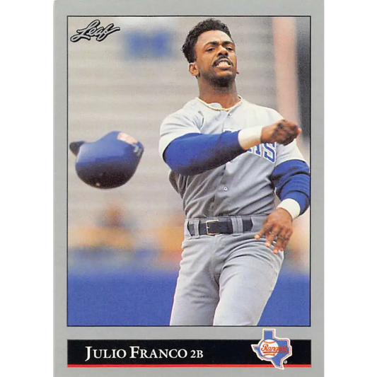 1992 Leaf #119 Julio Franco NM-MT Texas Rangers Baseball Card Image 1