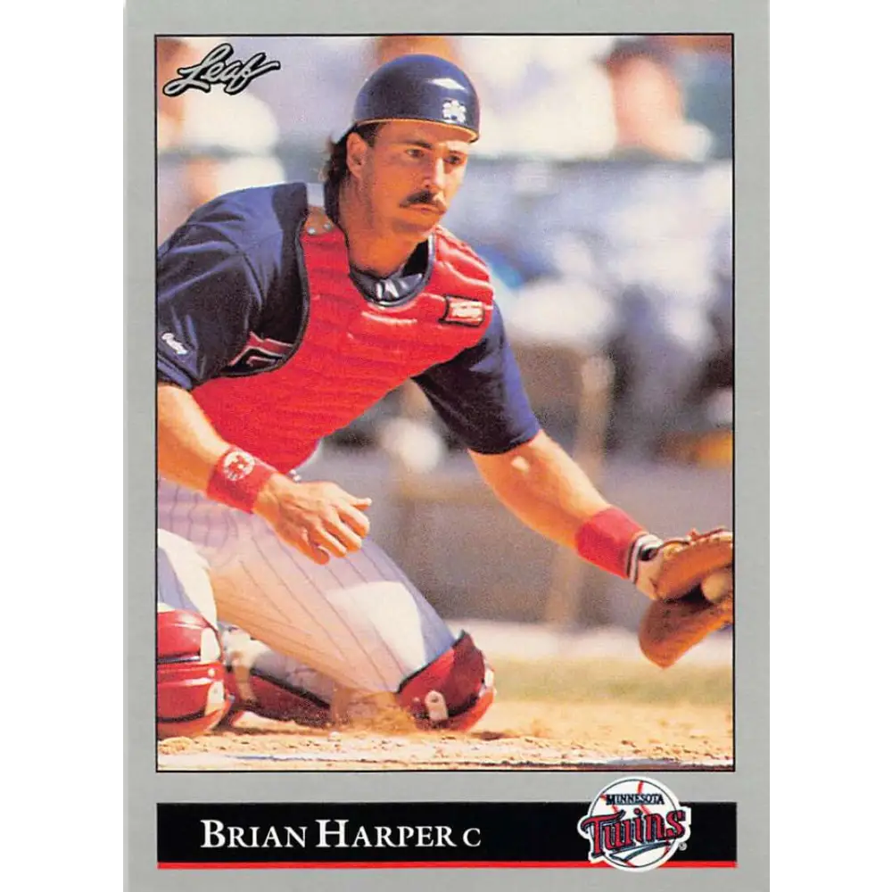 1992 Leaf #131 Brian Harper NM-MT Minnesota Twins Baseball Card Image 1