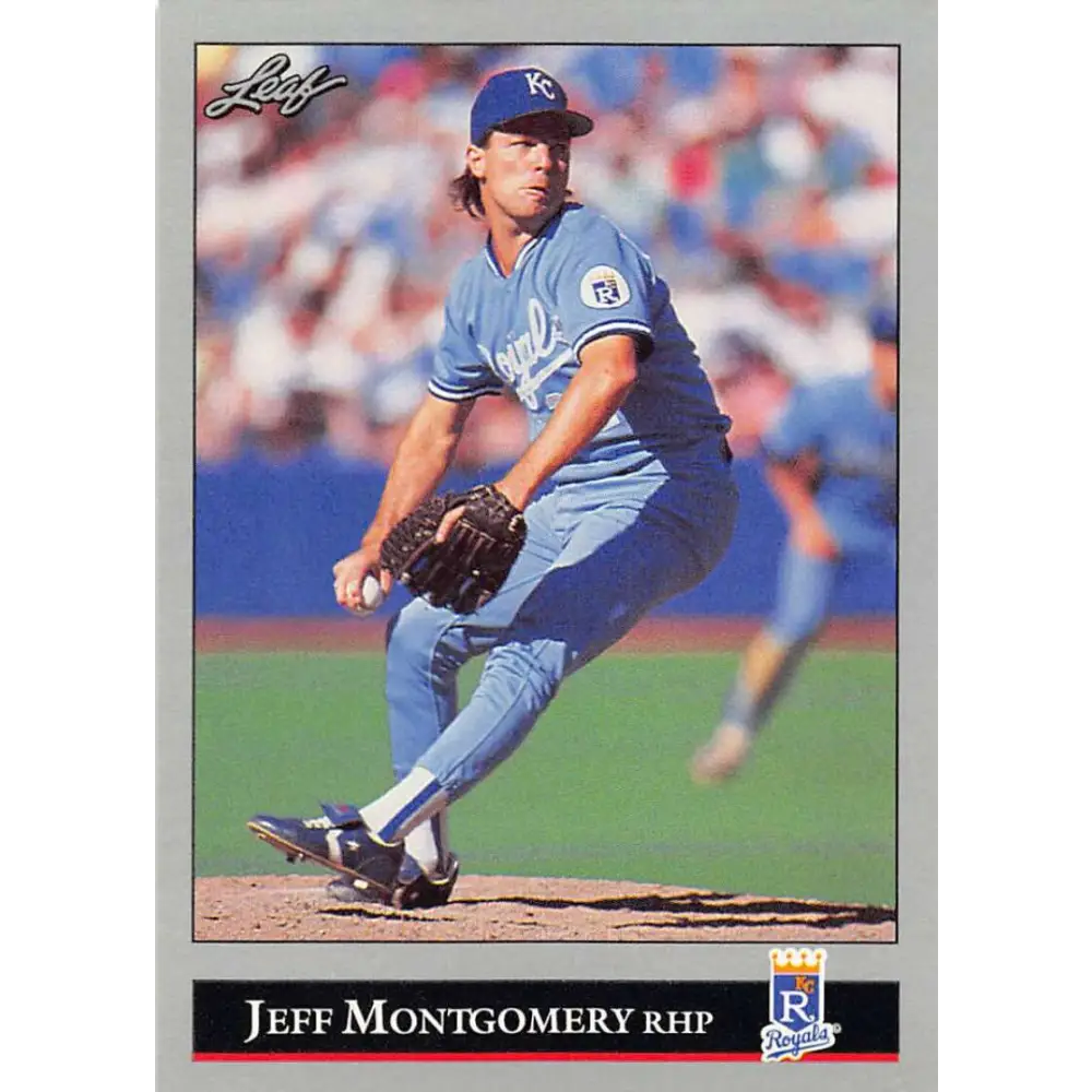 1992 Leaf #136 Jeff Montgomery NM-MT Kansas City Royals Baseball Card Image 1
