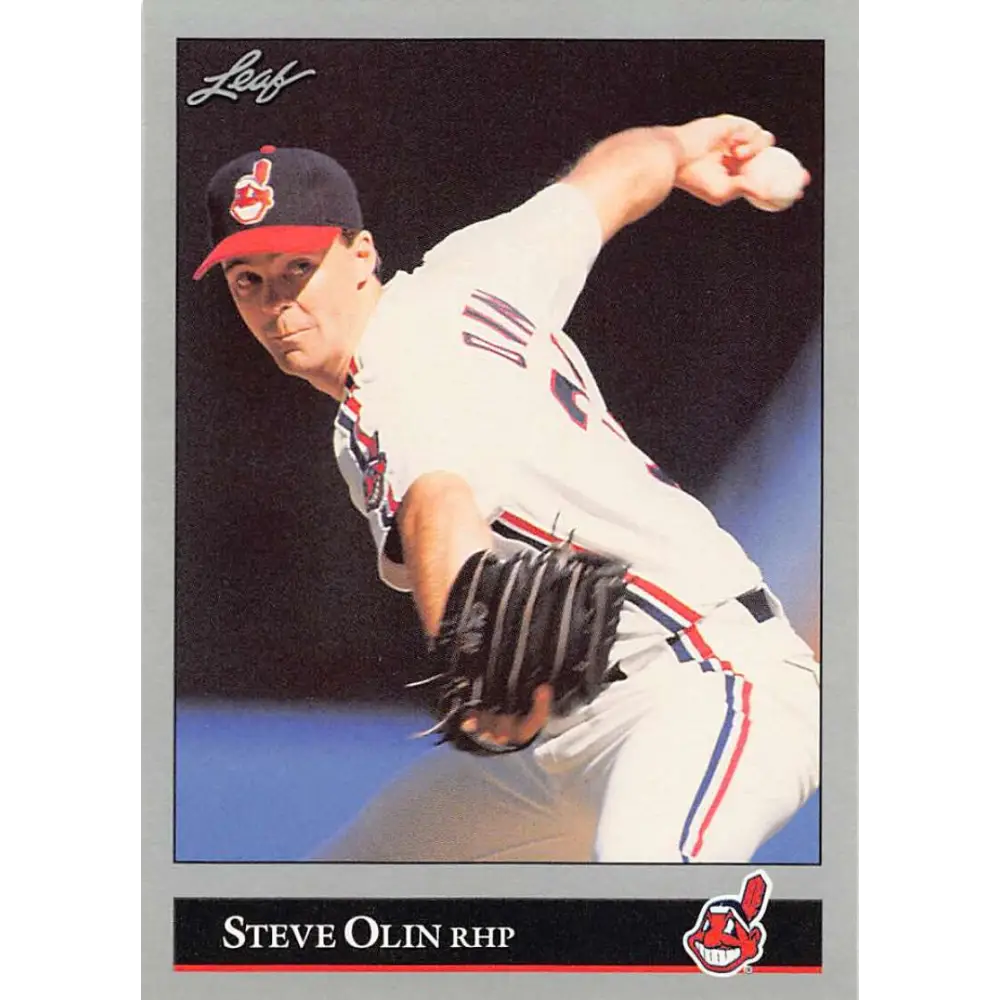 1992 Leaf #141 Steve Olin NM-MT Cleveland Indians Baseball Card Image 1