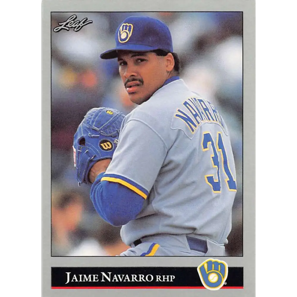1992 Leaf #144 Jaime Navarro NM-MT Milwaukee Brewers Baseball Card Image 1