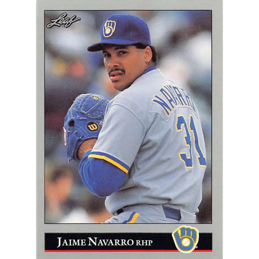 1992 Leaf #144 Jaime Navarro NM-MT Milwaukee Brewers Baseball Card Image 1