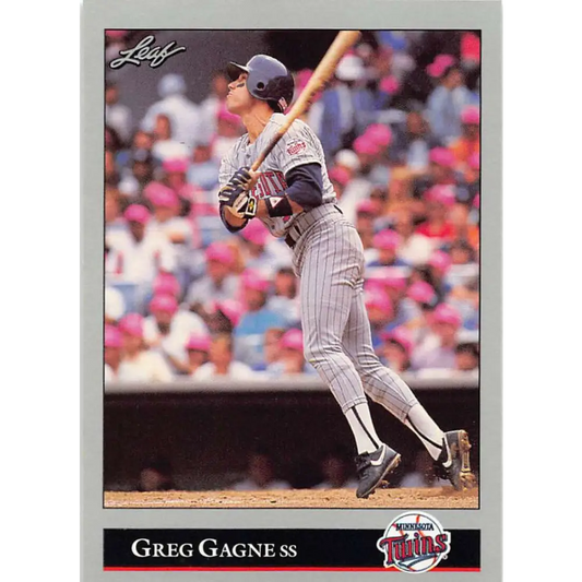 1992 Leaf #146 Greg Gagne NM-MT Minnesota Twins Baseball Card Image 1