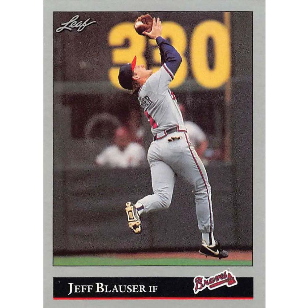 1992 Leaf #147 Jeff Blauser NM-MT Atlanta Braves Baseball Card Image 1