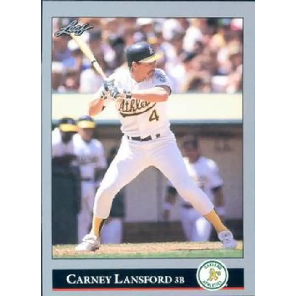 1992 Leaf #148 Carney Lansford NM-MT Oakland Athletics Baseball Card Image 1