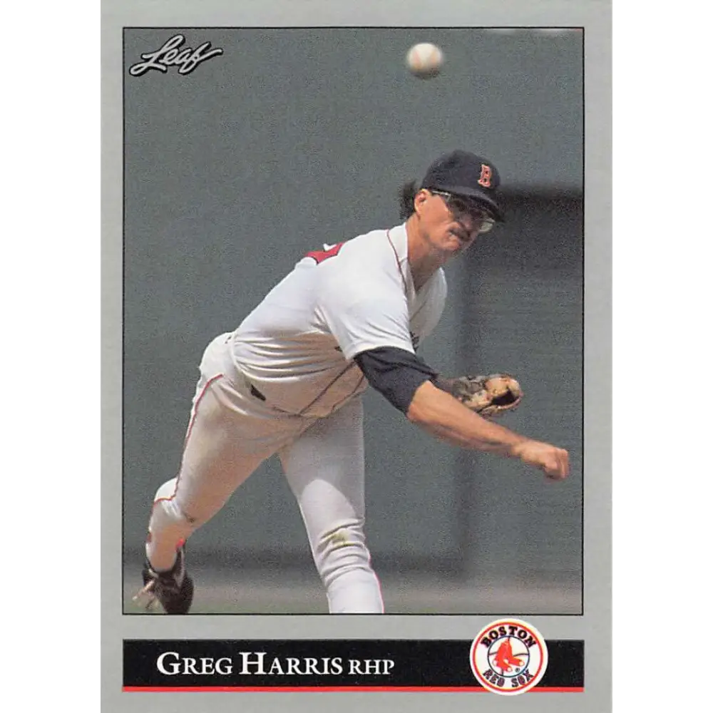 1992 Leaf #154 Greg Harris NM-MT Boston Red Sox Baseball Card Image 1