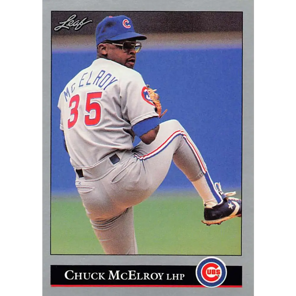 1992 Leaf #158 Chuck McElroy NM-MT Chicago Cubs Baseball Card Image 1