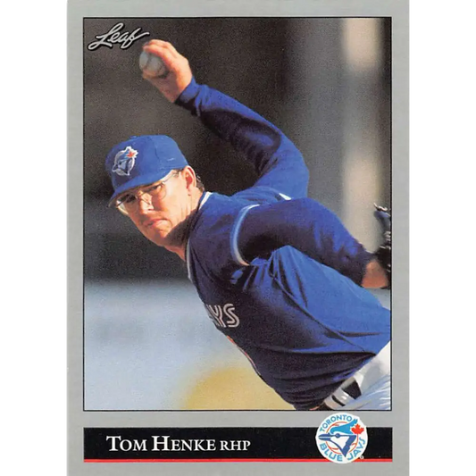 1992 Leaf #159 Tom Henke NM-MT Toronto Blue Jays Baseball Card Image 1