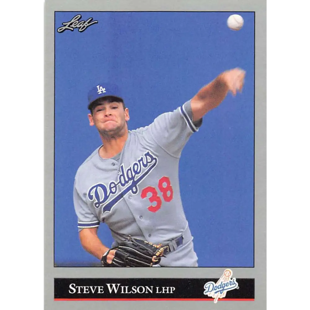 1992 Leaf #161 Steve Wilson NM-MT Los Angeles Dodgers Baseball Card Image 1