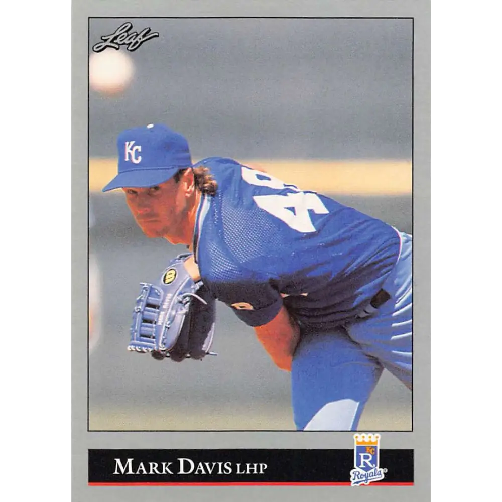 1992 Leaf #163 Mark Davis NM-MT Kansas City Royals Baseball Card Image 1