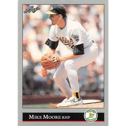 1992 Leaf #164 Mike Moore NM-MT Oakland Athletics Baseball Card Image 1