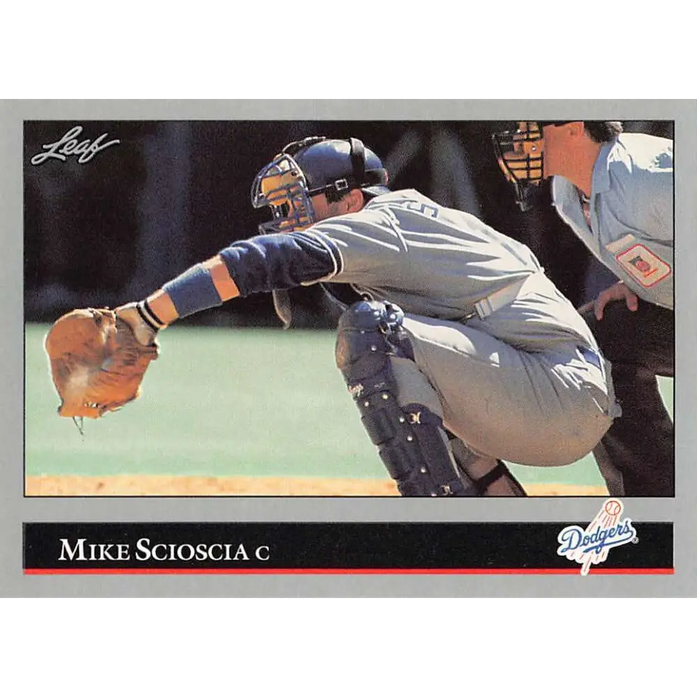 1992 Leaf #165 Mike Scioscia NM-MT Los Angeles Dodgers Baseball Card Image 1