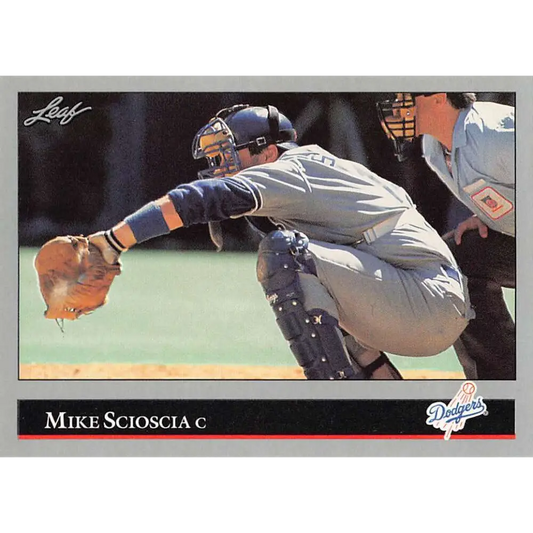 1992 Leaf #165 Mike Scioscia NM-MT Los Angeles Dodgers Baseball Card Image 1