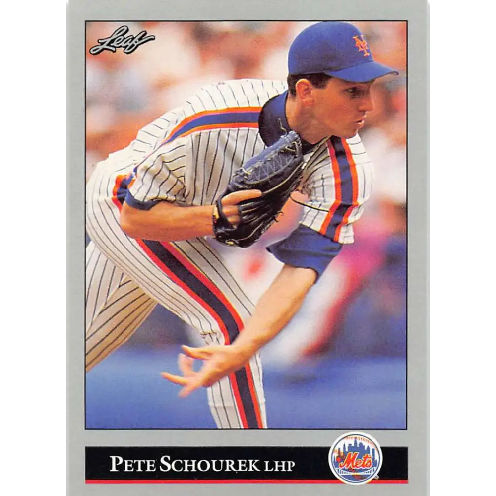 1992 Leaf #176 Pete Schourek NM-MT New York Mets Baseball Card Image 1