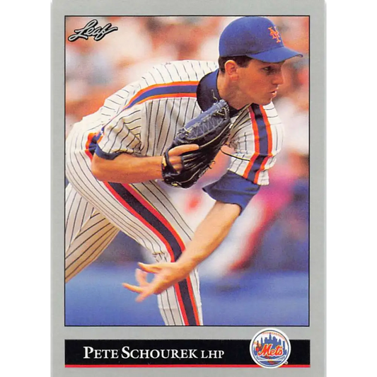 1992 Leaf #176 Pete Schourek NM-MT New York Mets Baseball Card Image 1