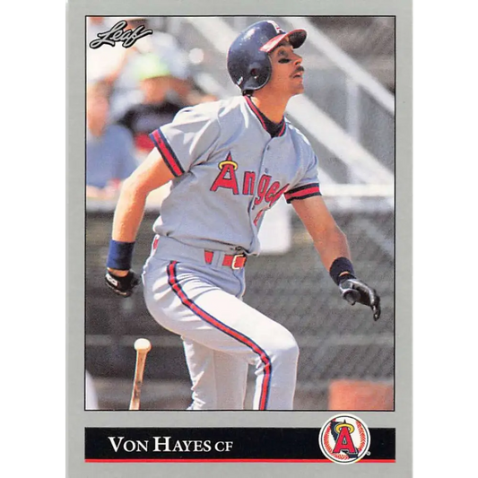 1992 Leaf #177 Von Hayes NM-MT California Angels Baseball Card Image 1