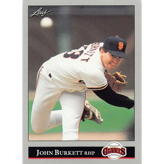 1992 Leaf #179 John Burkett NM-MT San Francisco Giants Baseball Card Image 1