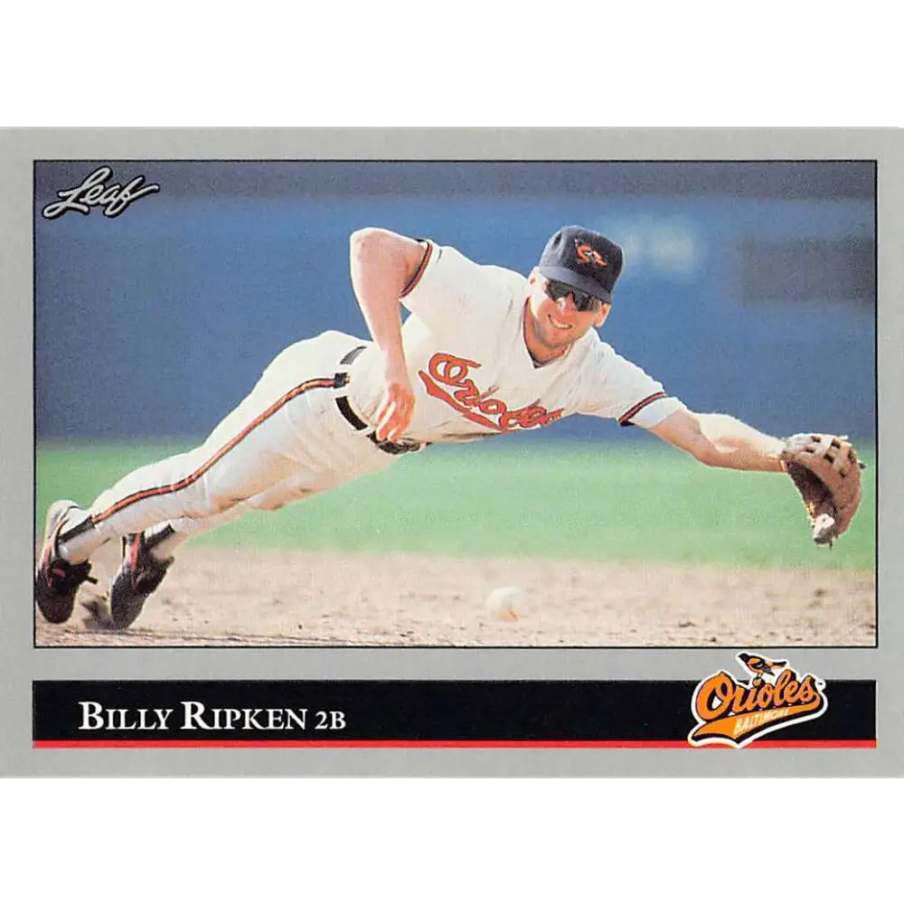 1992 Leaf #184 Billy Ripken NM-MT Baltimore Orioles Baseball Card Image 1