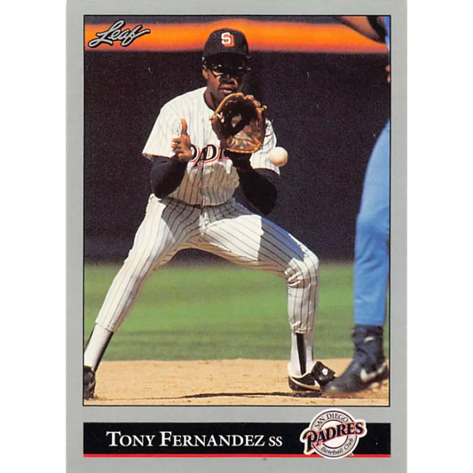 1992 Leaf #187 Tony Fernandez NM-MT San Diego Padres Baseball Card Image 1