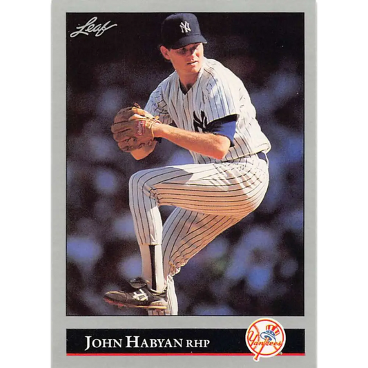 1992 Leaf #189 John Habyan NM-MT New York Yankees Baseball Card Image 1