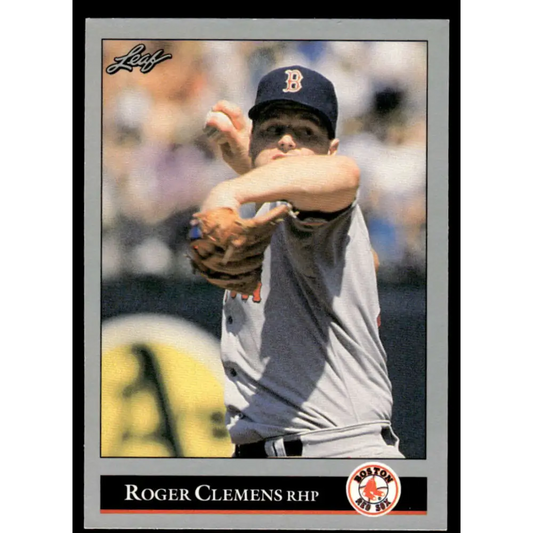 1992 Leaf #19 Roger Clemens EX/NM Boston Red Sox Baseball Card Image 1