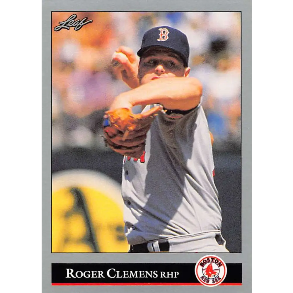 1992 Leaf #19 Roger Clemens NM-MT Boston Red Sox Baseball Card Image 1