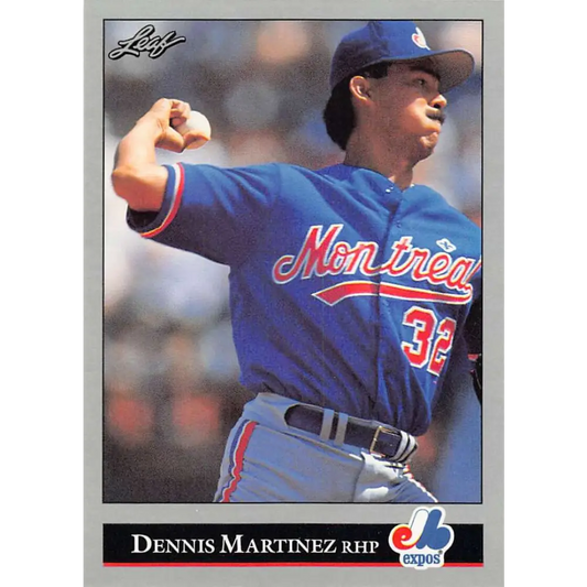 1992 Leaf #190 Dennis Martinez NM-MT Montreal Expos Baseball Card Image 1