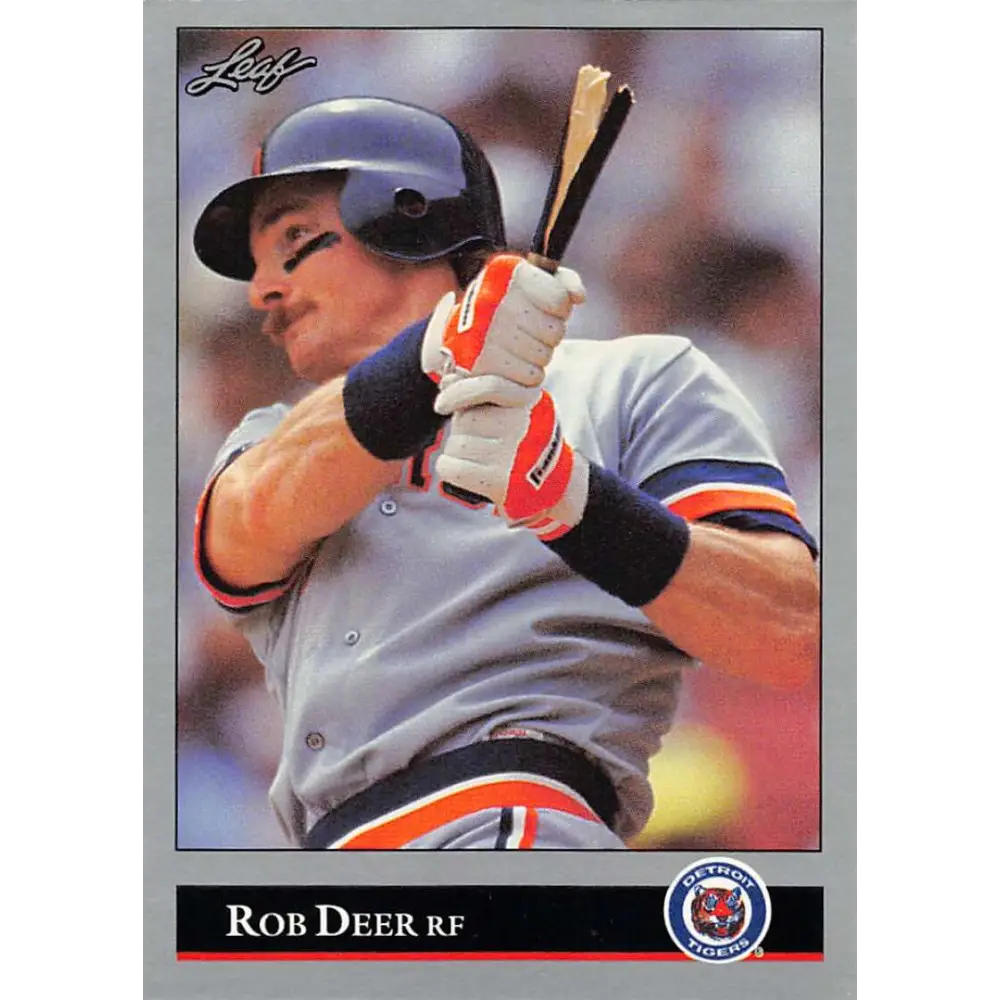 1992 Leaf #193 Rob Deer NM-MT Detroit Tigers Baseball Card Image 1