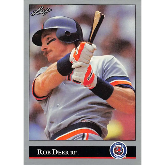 1992 Leaf #193 Rob Deer NM-MT Detroit Tigers Baseball Card Image 1