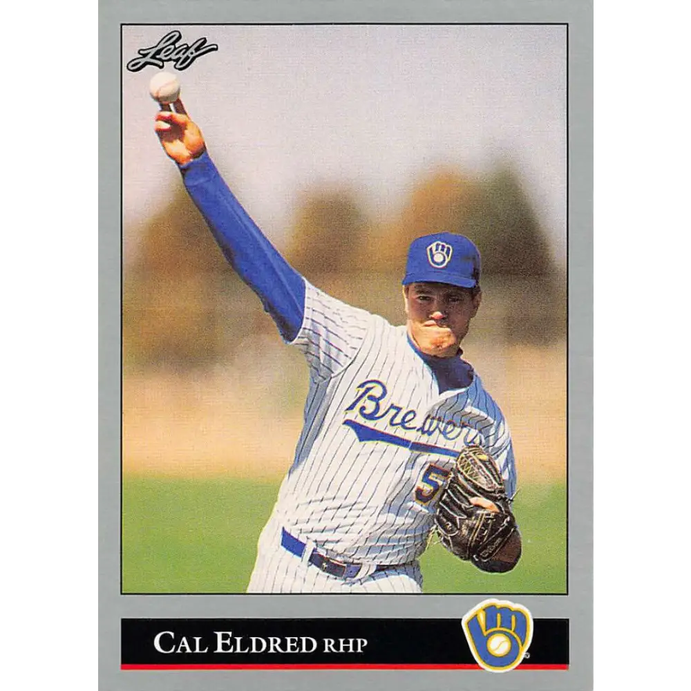 1992 Leaf #2 Cal Eldred NM-MT Milwaukee Brewers Baseball Card Image 1