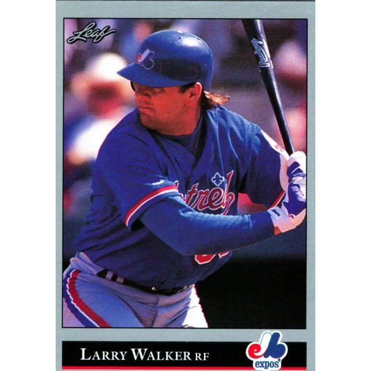 1992 Leaf #201 Larry Walker NM-MT Montreal Expos Baseball Card Image 1
