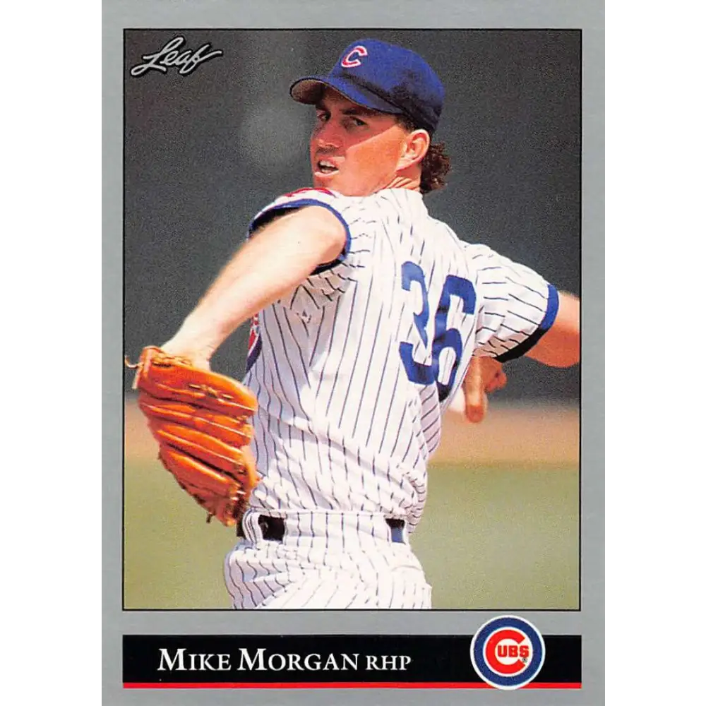 1992 Leaf #204 Mike Morgan NM-MT Chicago Cubs Baseball Card Image 1