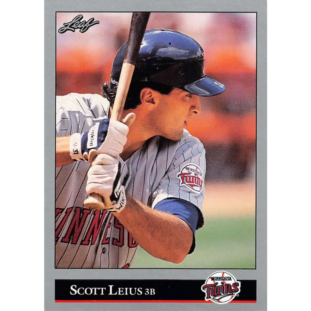1992 Leaf #214 Scott Leius NM-MT Minnesota Twins Baseball Card Image 1
