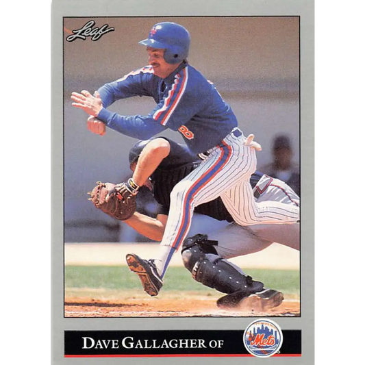 1992 Leaf #224 Dave Gallagher NM-MT New York Mets Baseball Card Image 1