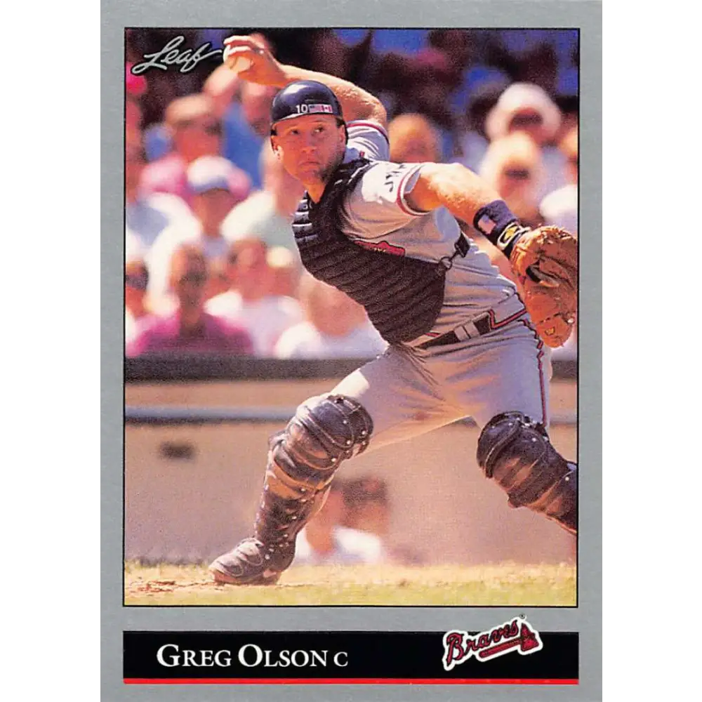 1992 Leaf #226 Greg Olson NM-MT Atlanta Braves Baseball Card Image 1