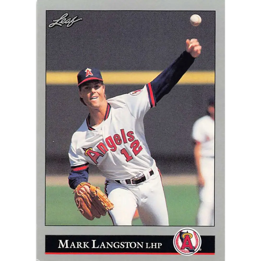 1992 Leaf #229 Mark Langston NM-MT California Angels Baseball Card Image 1