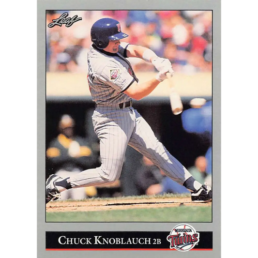 1992 Leaf #230 Chuck Knoblauch NM-MT Minnesota Twins Baseball Card Image 1