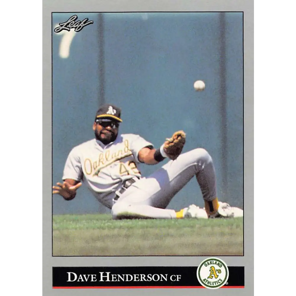 1992 Leaf #232 Dave Henderson NM-MT Oakland Athletics Baseball Card Image 1