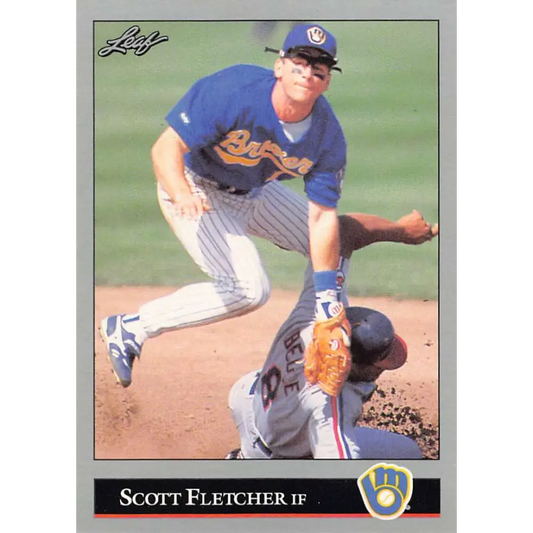 1992 Leaf #234 Scott Fletcher NM-MT Milwaukee Brewers Baseball Card Image 1