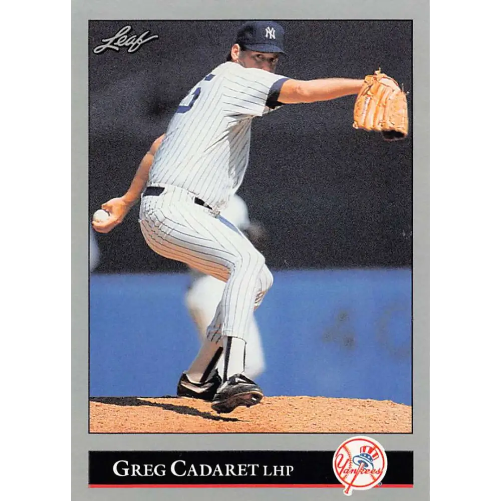 1992 Leaf #24 Greg Cadaret NM-MT New York Yankees Baseball Card Image 1