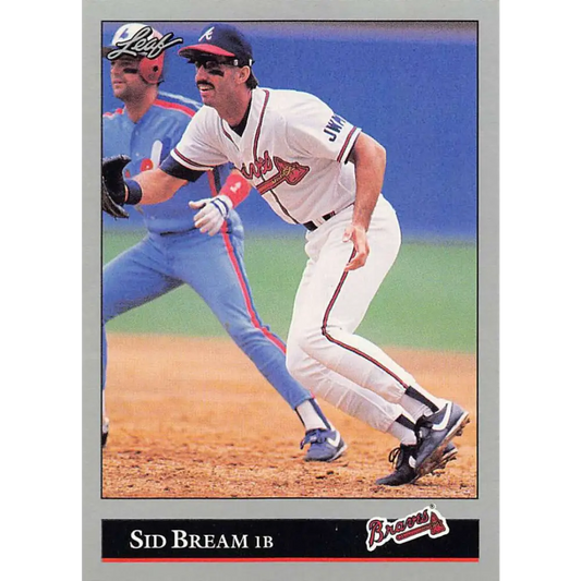 1992 Leaf #242 Sid Bream NM-MT Atlanta Braves Baseball Card Image 1