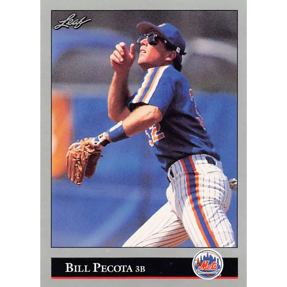 1992 Leaf #244 Bill Pecota NM-MT New York Mets Baseball Card Image 1